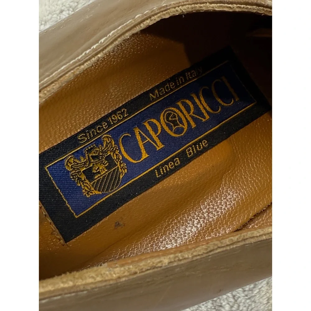 Caporicci Linea Blue Monk Strap Dress‎ Shoes Leather Square Toe Made in Italy